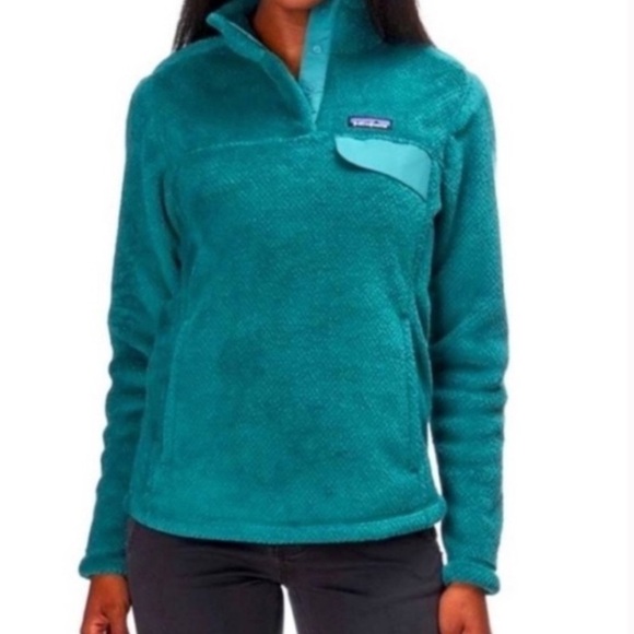 Patagonia Teal Re-tool Snap-T Fleece Pullover Sweatshirt - Picture 1 of 7